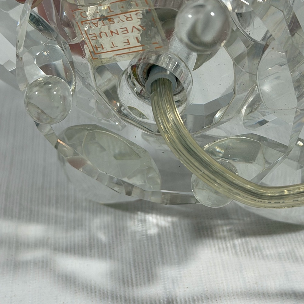Crystal Lotus Table Lamp with Beige Shade - Picture 5 of 8
